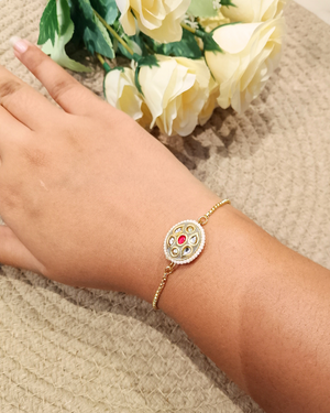 Grey Kundan Bracelet