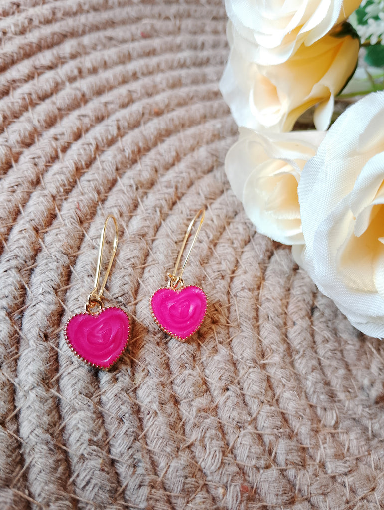 Pink Heart Earrings