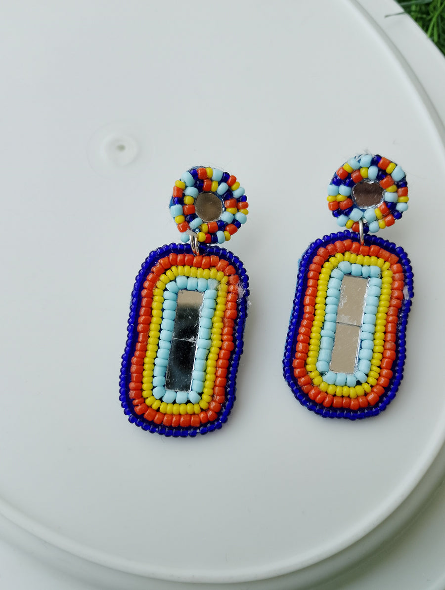 Rainbow Beaded Earrings