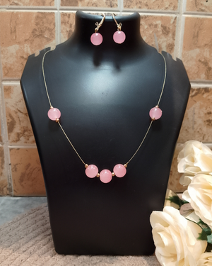 Pink Beads Invisible Necklace