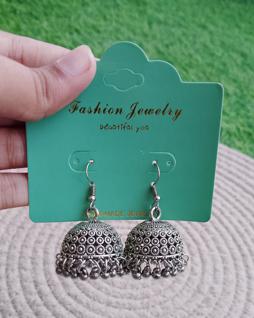 Oxidised Dome Jhumkas