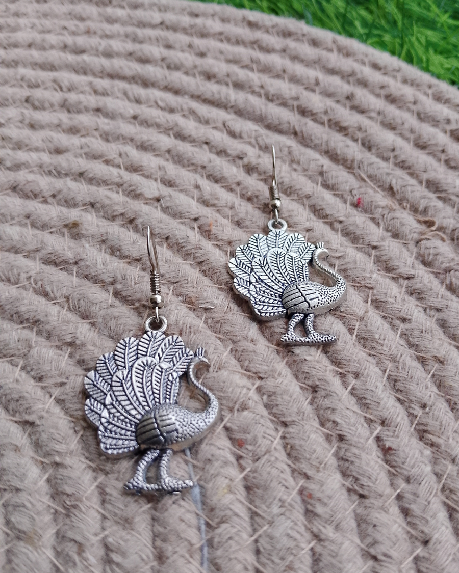 Ethnic Peacock Statement Earrings