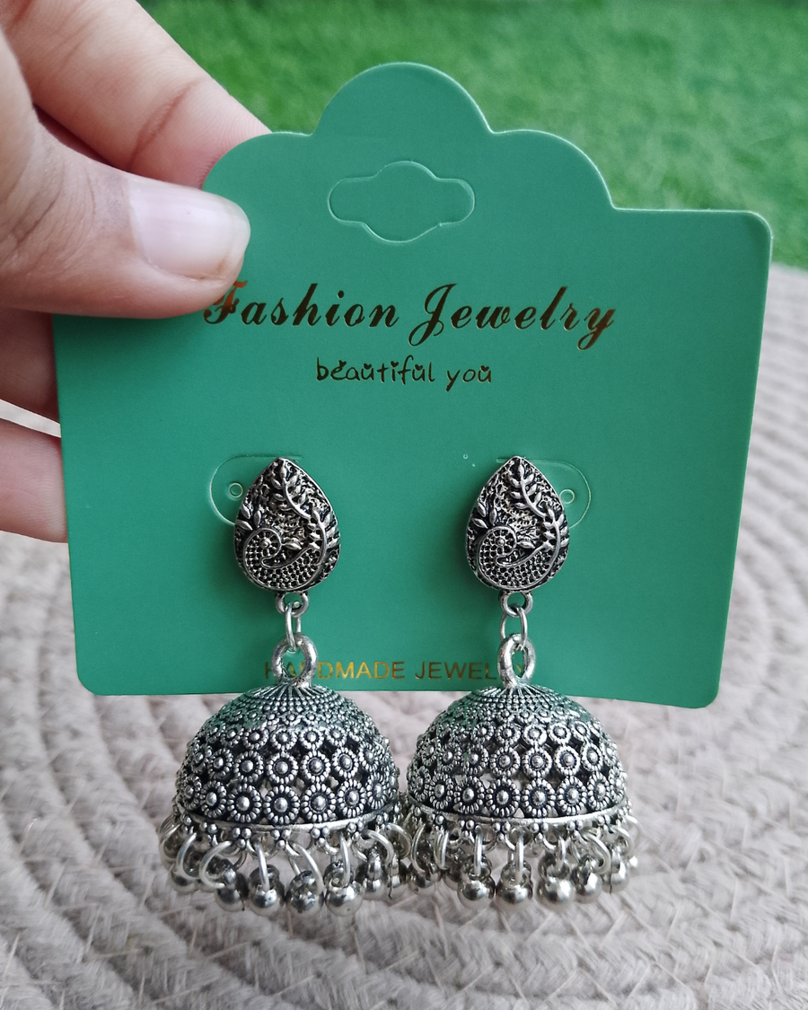 Antique Peacock Dome Jhumkas