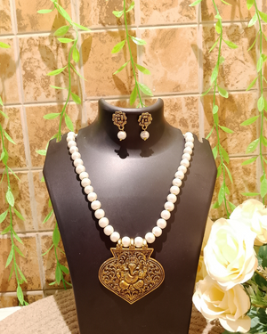 Ganpati Pendant Antique Necklace