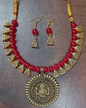 Antique Red Beads Necklace