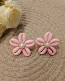 Pink Cowrie Shell Earrings