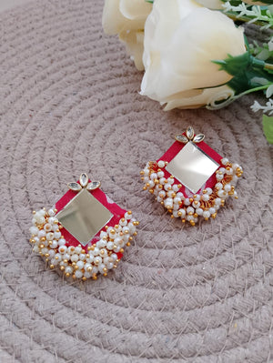 Fabric Mirror Earrings