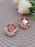 Fabric Mirror Earrings
