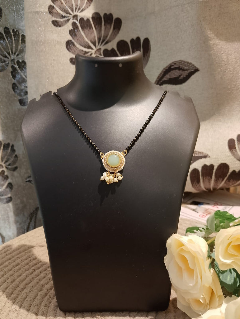Pastel Green Kundan Mangalsutra
